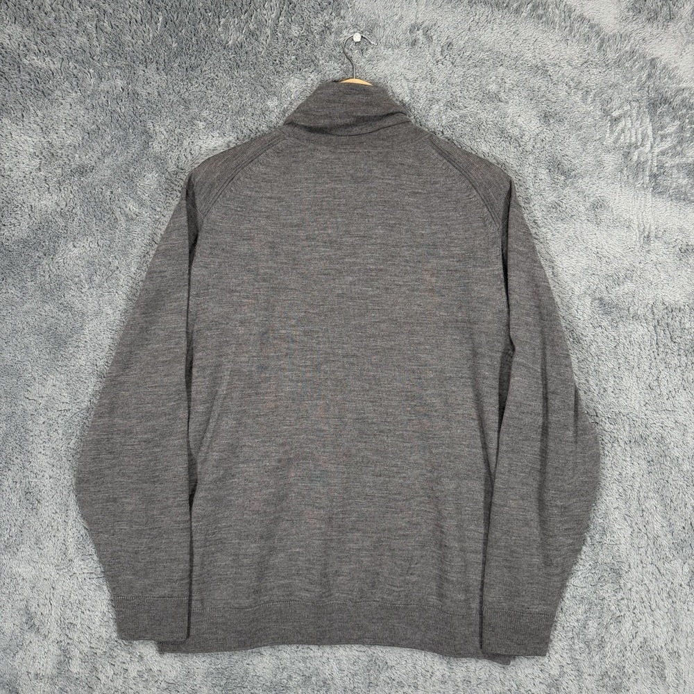 Lacoste Sweater Mens 3XL Gray 100% Extra Fine Merino Wool Turtleneck Crocodile - Picture 2 of 9